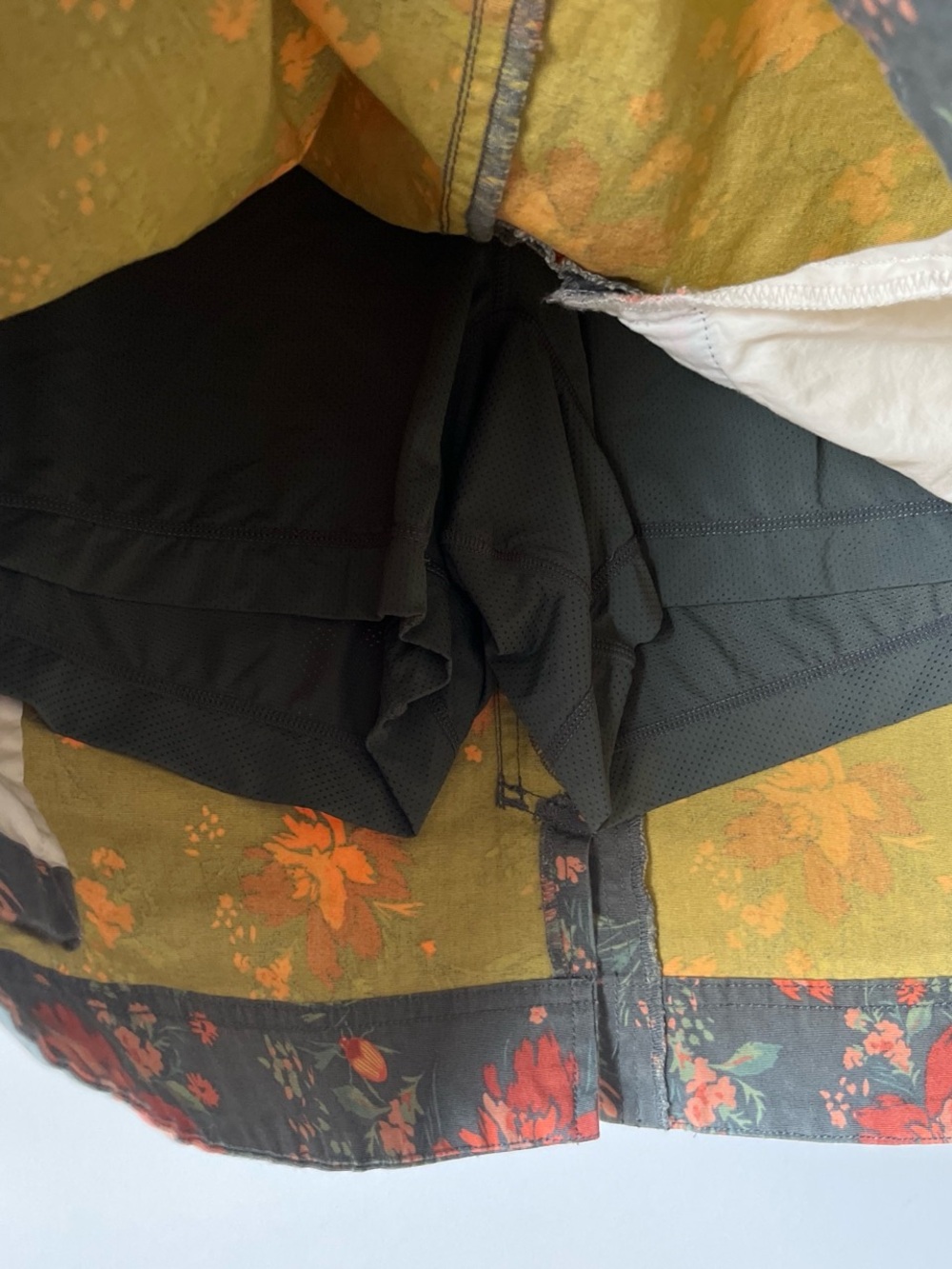 Duluth Floral A-Line Skirt in Slate Gray and Coral - Picture 3 of 5
